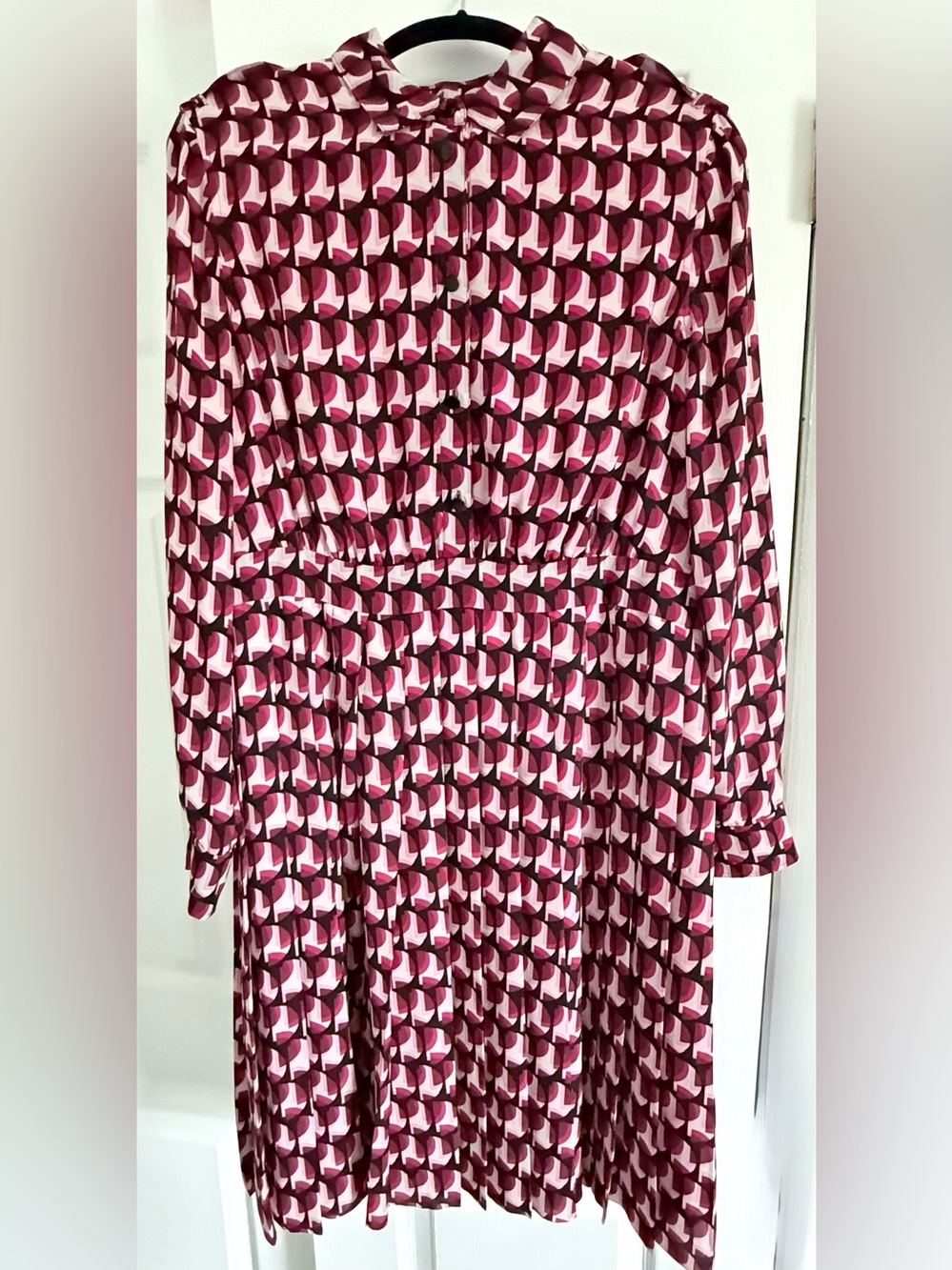 Kate Spade New York Pleated Fit & Flare Dress Size 12 Geometric Print - Picture 4 of 16